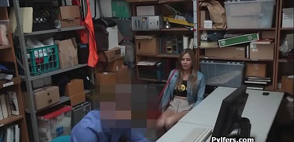  Busty blonde teen pilfer caught and cocked